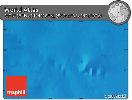 Physical Map of the Area around 21° 23' 18" N, 24° 34' 30" W