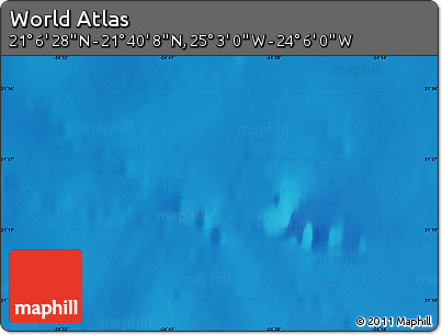 Physical Map of the Area around 21° 23' 18" N, 24° 34' 30" W
