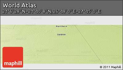 Physical Panoramic Map of the Area around 21° 23' 18" N, 27° 16' 29" E