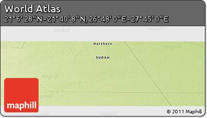 Physical Panoramic Map of the Area around 21° 23' 18" N, 27° 16' 29" E