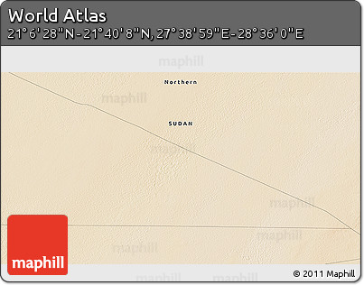 Satellite 3D Map of the Area around 21° 23' 18" N, 28° 7' 30" E
