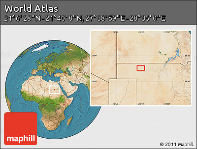 Satellite Location Map of the Area around 21° 23' 18" N, 28° 7' 30" E