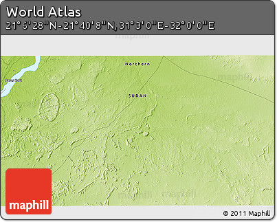 Physical 3D Map of the Area around 21° 23' 18" N, 31° 31' 29" E