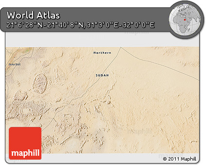 Satellite 3D Map of the Area around 21° 23' 18" N, 31° 31' 29" E