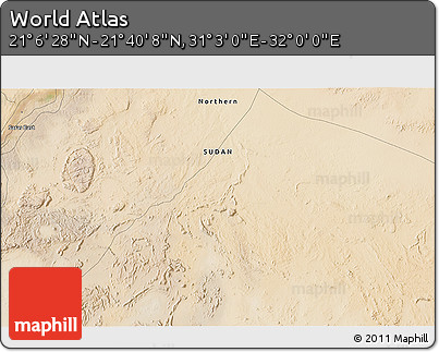 Satellite 3D Map of the Area around 21° 23' 18" N, 31° 31' 29" E