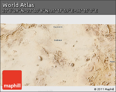 Satellite 3D Map of the Area around 21° 23' 18" N, 35° 46' 29" E