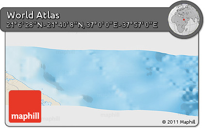 Shaded Relief Panoramic Map of the Area around 21° 23' 18" N, 37° 28' 30" E