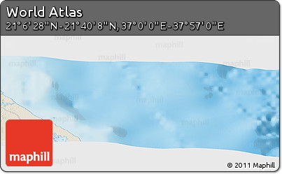 Shaded Relief Panoramic Map of the Area around 21° 23' 18" N, 37° 28' 30" E