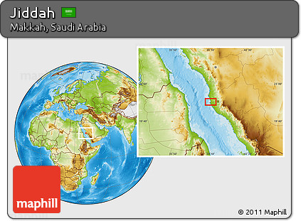 Physical Location Map of Jiddah