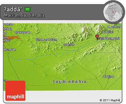 Physical Panoramic Map of Ḩaddā'