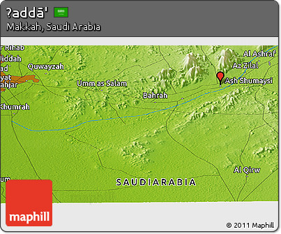 Physical Panoramic Map of Ḩaddā'