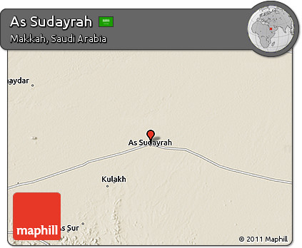 Shaded Relief 3D Map of As Sudayrah