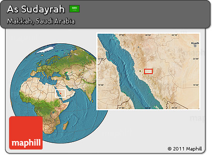Satellite Location Map of As Sudayrah
