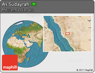 Satellite Location Map of As Sudayrah