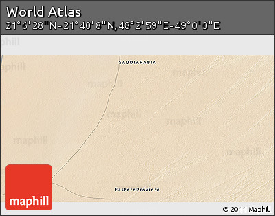 Satellite 3D Map of the Area around 21° 23' 18" N, 48° 31' 29" E