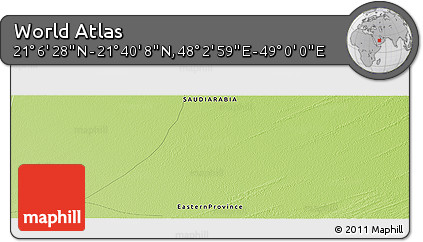 Physical Panoramic Map of the Area around 21° 23' 18" N, 48° 31' 29" E
