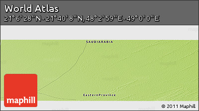 Physical Panoramic Map of the Area around 21° 23' 18" N, 48° 31' 29" E