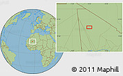 Savanna Style Location Map of the area around 21° 23' 18" N, 4° 10' 30" W