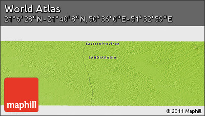 Physical Panoramic Map of the Area around 21° 23' 18" N, 51° 4' 30" E