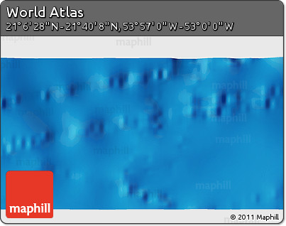Physical 3D Map of the Area around 21° 23' 18" N, 53° 28' 30" W
