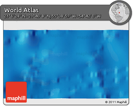 Physical 3D Map of the Area around 21° 23' 18" N, 55° 10' 29" W