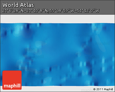 Physical 3D Map of the Area around 21° 23' 18" N, 55° 10' 29" W