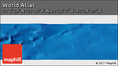 Physical Panoramic Map of the Area around 21° 23' 18" N, 61° 7' 30" W