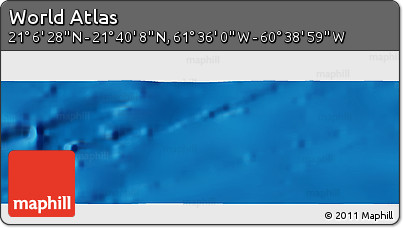 Physical Panoramic Map of the Area around 21° 23' 18" N, 61° 7' 30" W