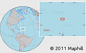 Gray Location Map of the area around 21° 23' 18" N, 61° 58' 30" W