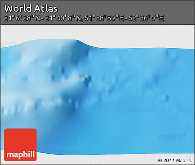 Physical 3D Map of the Area around 21° 23' 18" N, 62° 7' 30" E