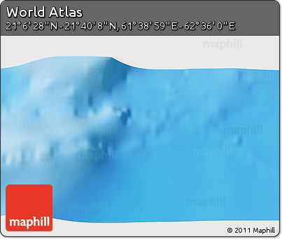 Physical 3D Map of the Area around 21° 23' 18" N, 62° 7' 30" E