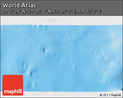 Physical 3D Map of the Area around 21° 23' 18" N, 67° 13' 29" E