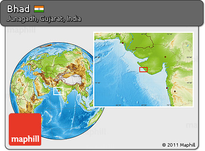 Bhad In Gujarat Map Free Physical Location Map Of Bhad