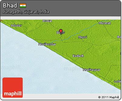 Bhad In Gujarat Map Free Physical Panoramic Map Of Bhad