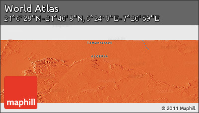Political Panoramic Map of the Area around 21° 23' 18" N, 6° 52' 30" E