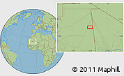 Savanna Style Location Map of the area around 21° 23' 18" N, 6° 43' 29" W