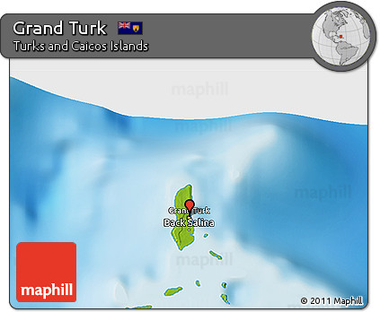 Physical 3D Map of Grand Turk