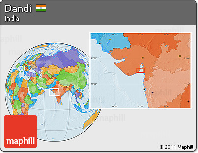 Political Location Map of Dandi