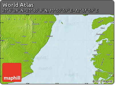 Physical Map of the Area around 21° 23' 18" N, 72° 19' 29" E