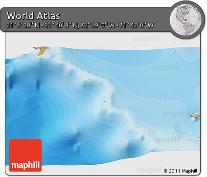 Political 3D Map of the Area around 21° 23' 18" N, 72° 10' 30" W