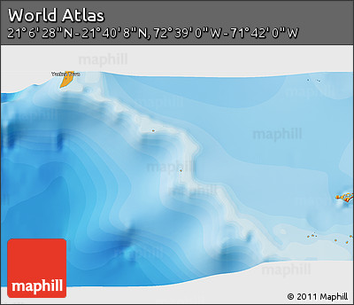 Political 3D Map of the Area around 21° 23' 18" N, 72° 10' 30" W