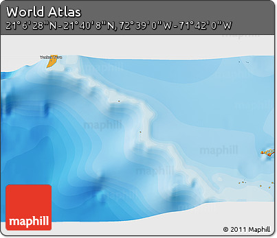 Political 3D Map of the Area around 21° 23' 18" N, 72° 10' 30" W