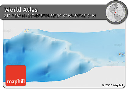 Shaded Relief Panoramic Map of the Area around 21° 23' 18" N, 72° 10' 30" W