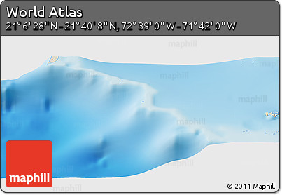 Shaded Relief Panoramic Map of the Area around 21° 23' 18" N, 72° 10' 30" W