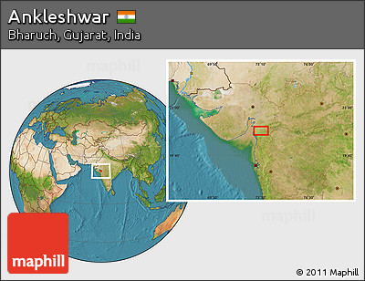 Ankleshwar In India Map Free Satellite Location Map Of Ankleshwar