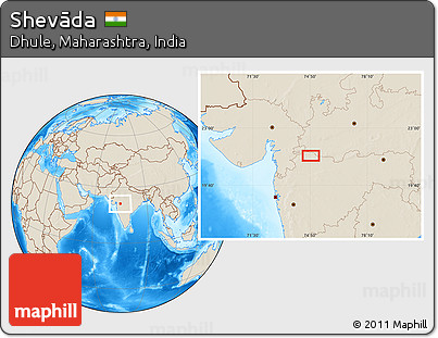 Shaded Relief Location Map of Shevāda