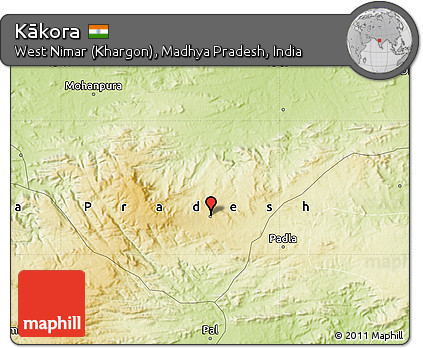 Physical Map of Kākora