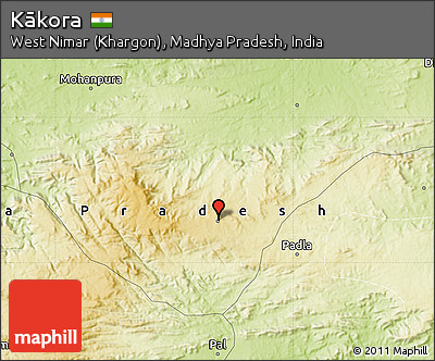 Physical Map of Kākora