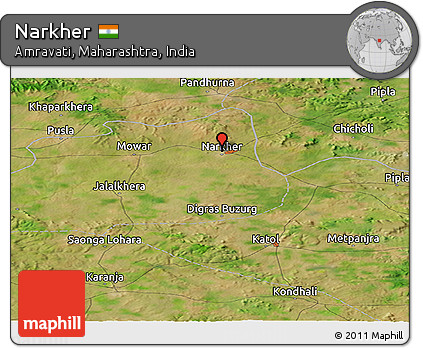 Satellite Panoramic Map of Narkher