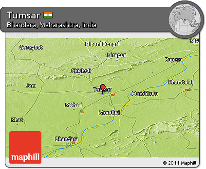 Physical Panoramic Map of Tumsar